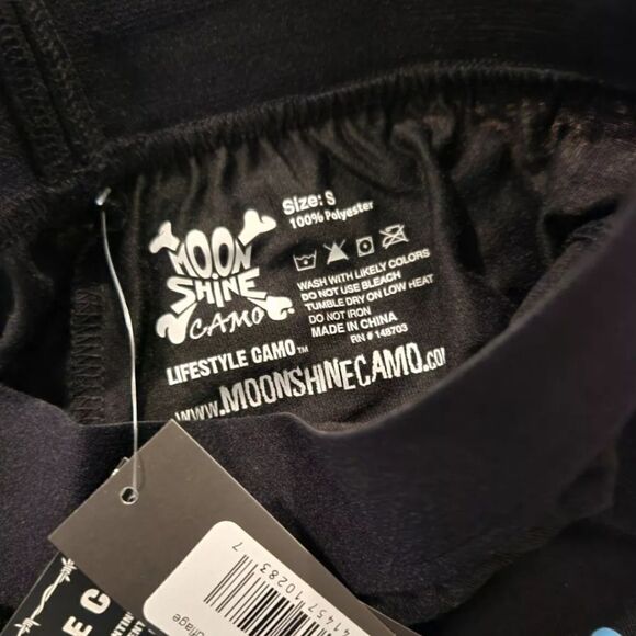 Moonshine Camo Short Black TEAL BLUE Camoflauge Shorts Workout - Picture 3 of 4